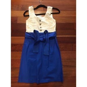 Royal Blue and White Boutique Dress. NWT